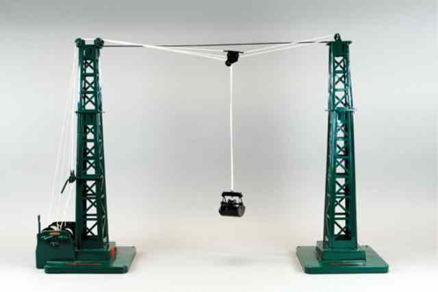 Appraisal: BUDDY 'L' AERIAL TOWER TRAMWAY C two dark green latticework