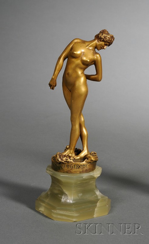 Appraisal: Jean-Leon Gerome French - Gilt Bronze Figure of a Nude