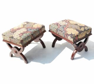 Appraisal: Pair of Neoclassical Style Benches Pair of neoclassical style benches