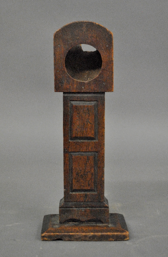 Appraisal: - American walnut carved tall case clock watch holder c