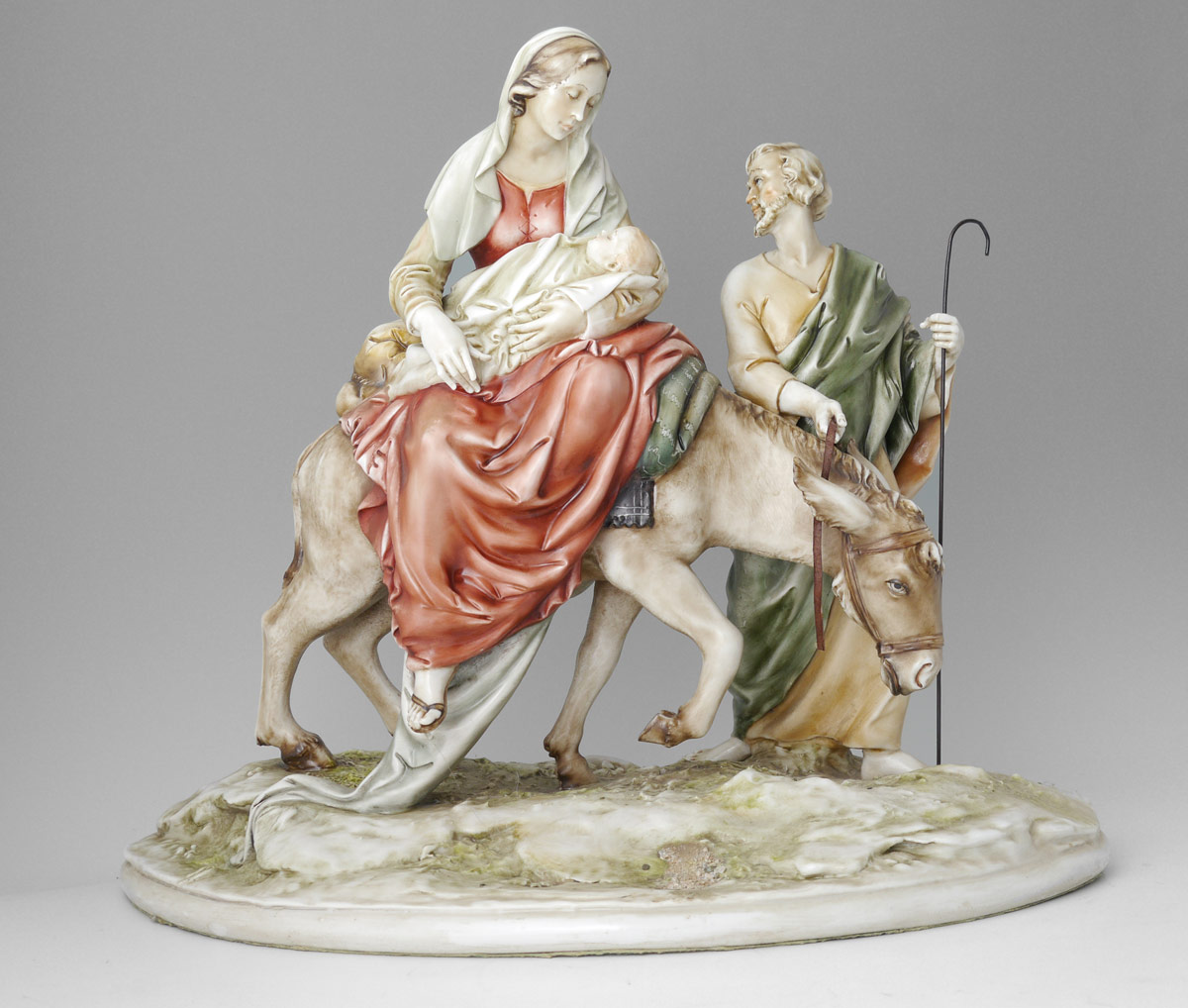 Appraisal: ITALIAN PORCELLANE GRES d'ARTE FIGURAL GROUPING BY A BORSATO Flight