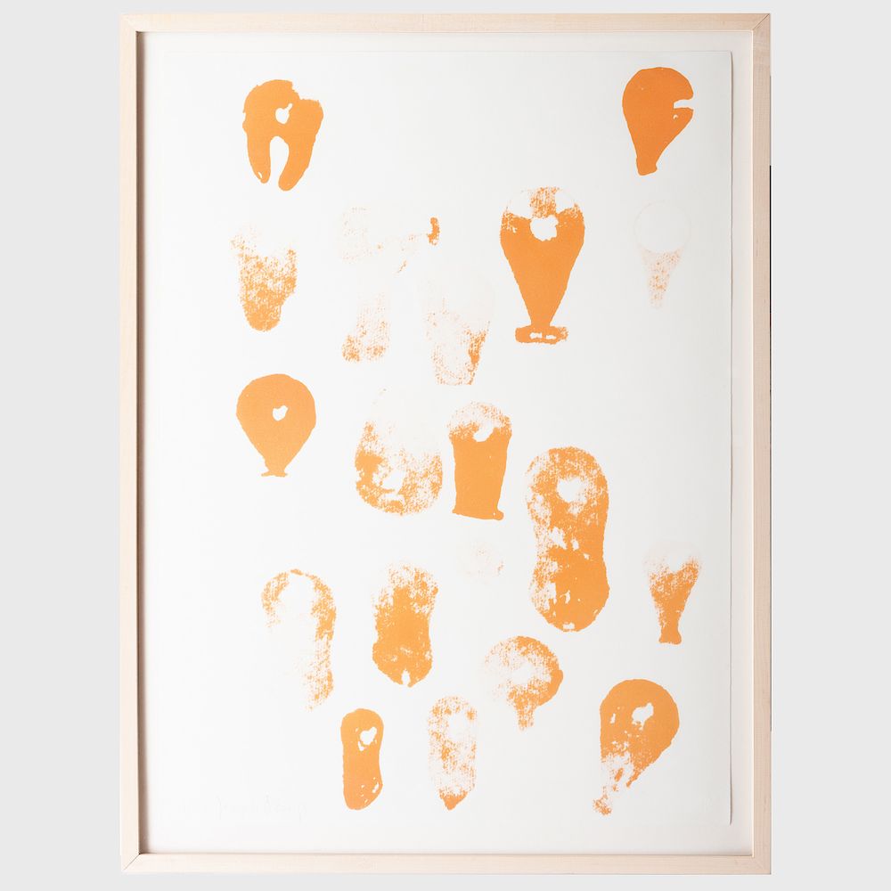 Appraisal: Joseph Beuys - Untitled from Trace II Lithograph in orange