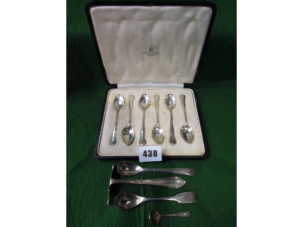 Appraisal: A cased set of six silver teaspoons by Mappin Webb