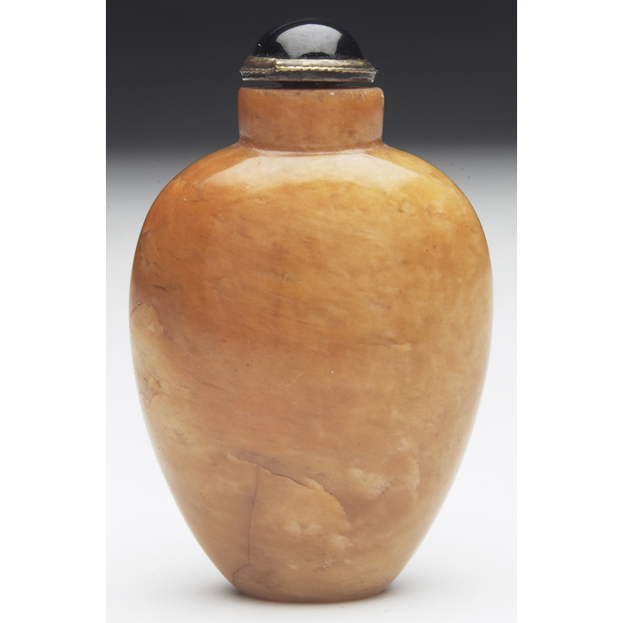 Appraisal: th century snuff bottle flattened bulbous form in tan and