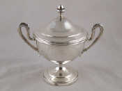 Appraisal: An Italian grade silver loop handled bowl and cover Ht