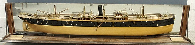 Appraisal: - Massive finely detailed wood and brass builder s half-hull