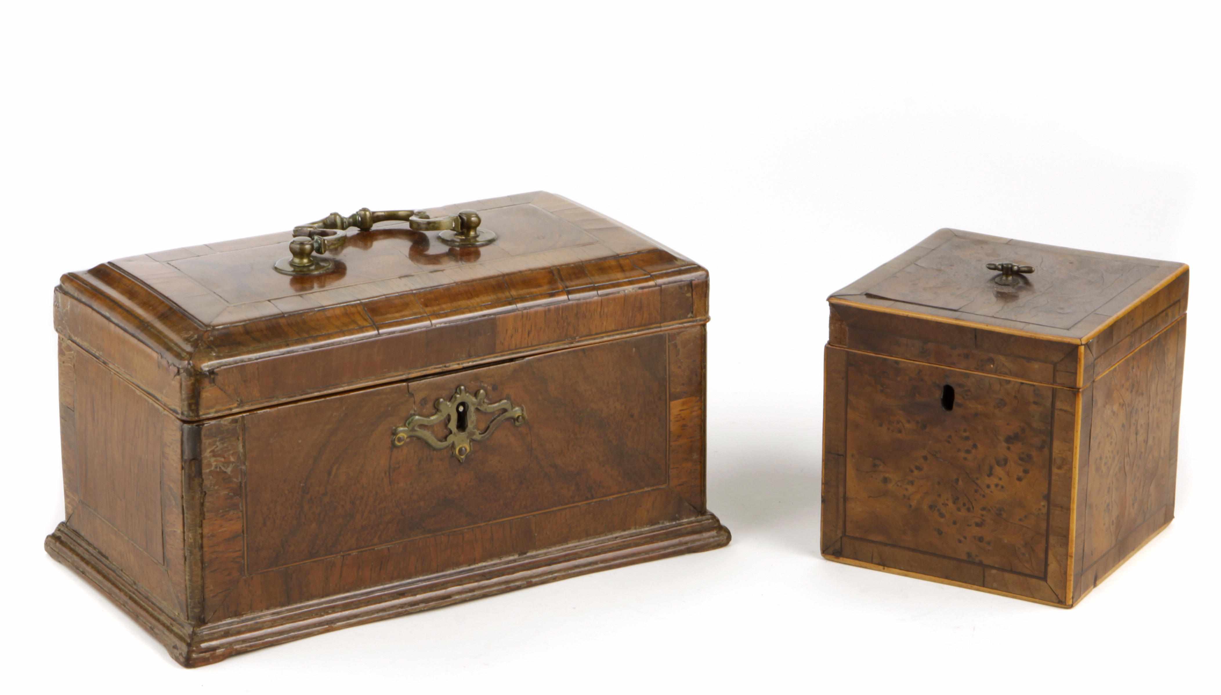 Appraisal: A group of two English mahogany and yew wood tea