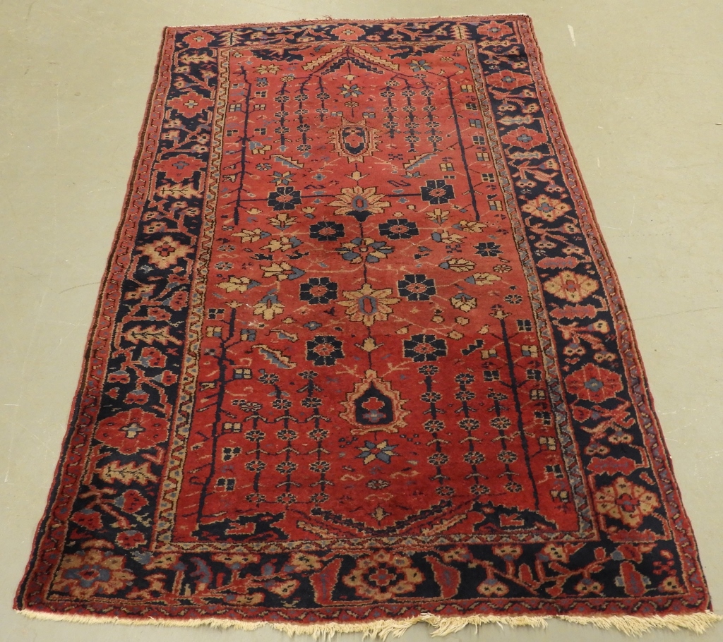 Appraisal: C TURKISH PERSIAN PATTERN WOOL CARPET RUG Turkey Circa Burgundy