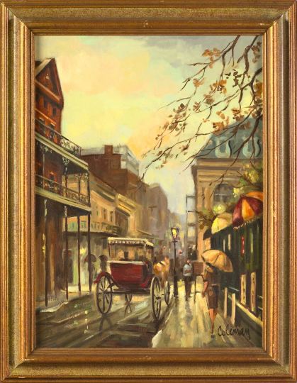 Appraisal: Chick Coleman American New Orleans Contemporary French Quarter Street Scene