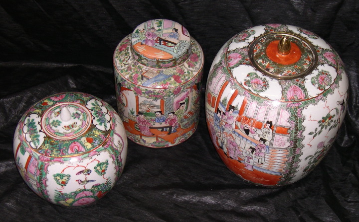 Appraisal: Group of Three Oriental Vases one a large Chinese export