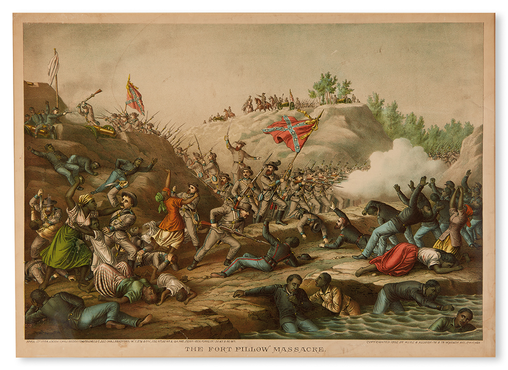 Appraisal: MILITARY--CIVIL WAR The Fort Pillow Massacre Chromolithograph x inches handsomely