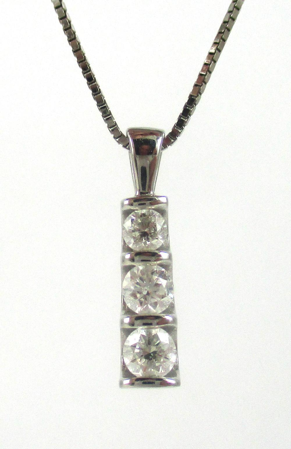 Appraisal: DIAMOND AND FOURTEEN KARAT GOLD PENDANT NECKLACE with an k