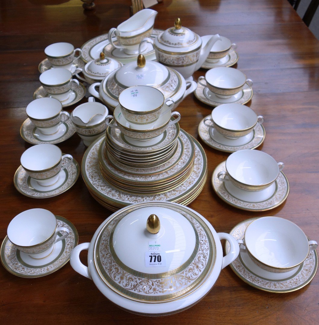 Appraisal: A Minton six piece dinner and tea service decorated in