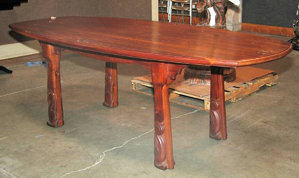 Appraisal: A Contemporary walnut dining table mid th century height in