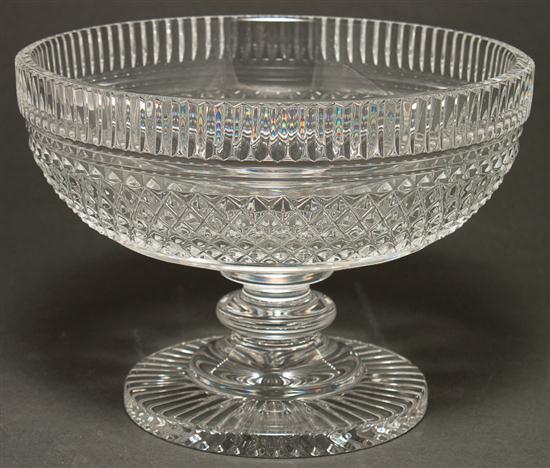 Appraisal: Waterford molded crystal compote th century in H in Diam