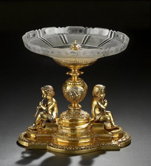 Appraisal: Late Victorian Sterling Silver Gilt and Cut Glass Compote hallmarked