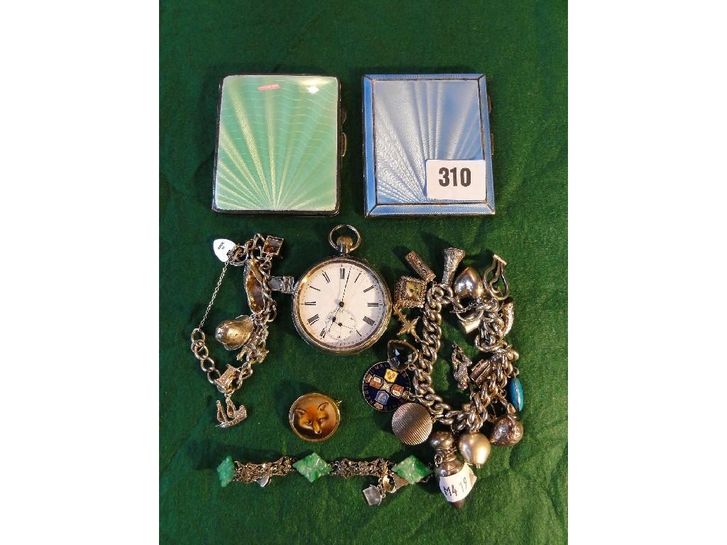 Appraisal: A collection of miscellaneous including a continental white metal pocket