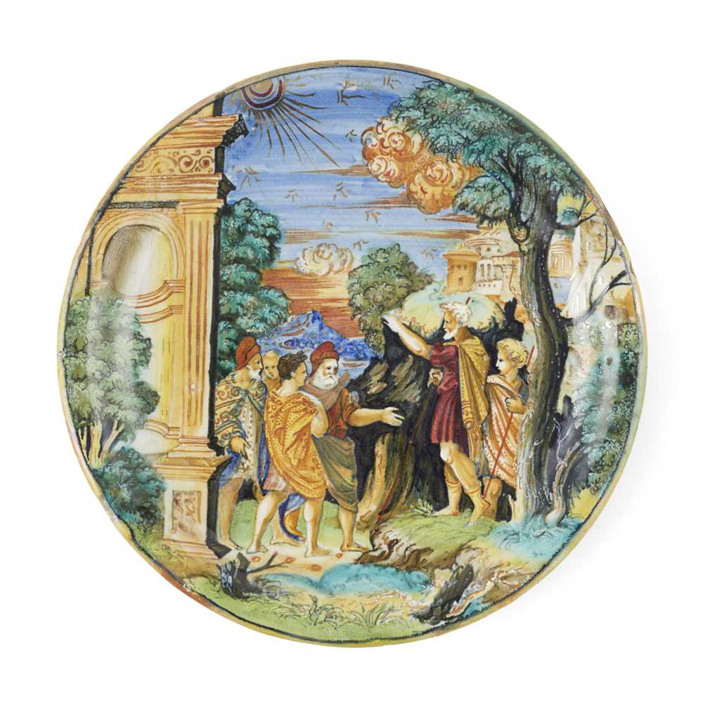 Appraisal: AN ITALIAN GUBBIO ISTORIATO MAIOLICA LUSTRED DISH FROM THE WORKSHOP