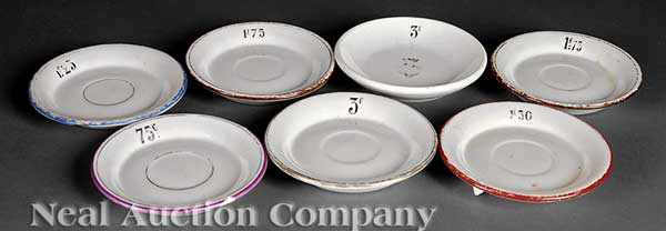 Appraisal: Seven French Porcelain Absinthe Saucers c some marked Limoges or