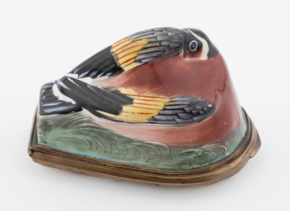 Appraisal: ENGLISH ENAMEL BIRD BONBONNIERE CIRCA LENGTH ENGLISH ENAMEL BIRD BONBONNIERE