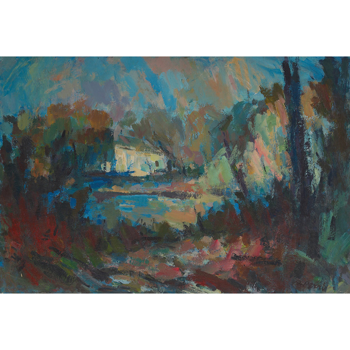 Appraisal: Frank Perri American - Landscape with House c oil board