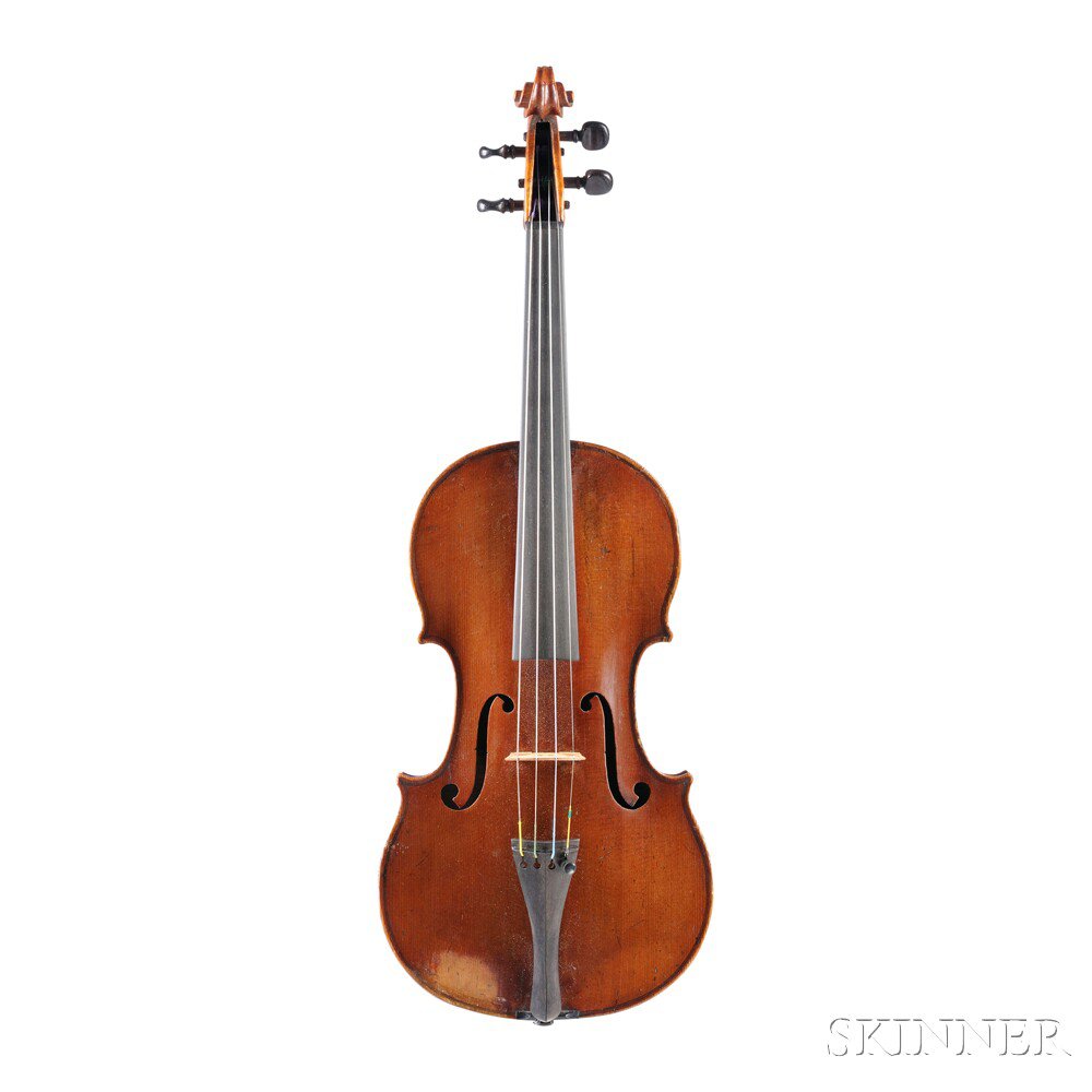 Appraisal: French Violin unlabeled length of back mm with nickel-mounted bow