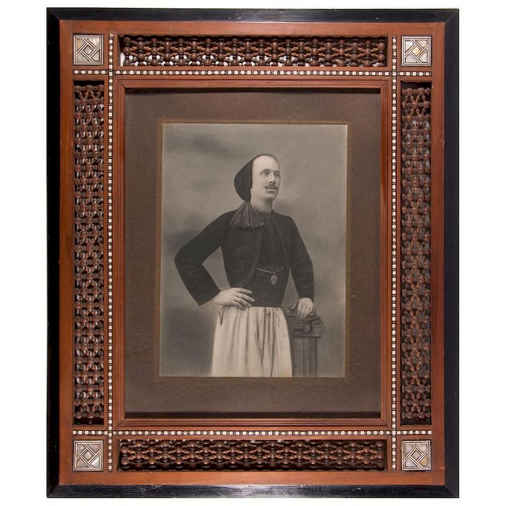 Appraisal: Framed photograph of a Middle Eastern man Artist Unsigned Description