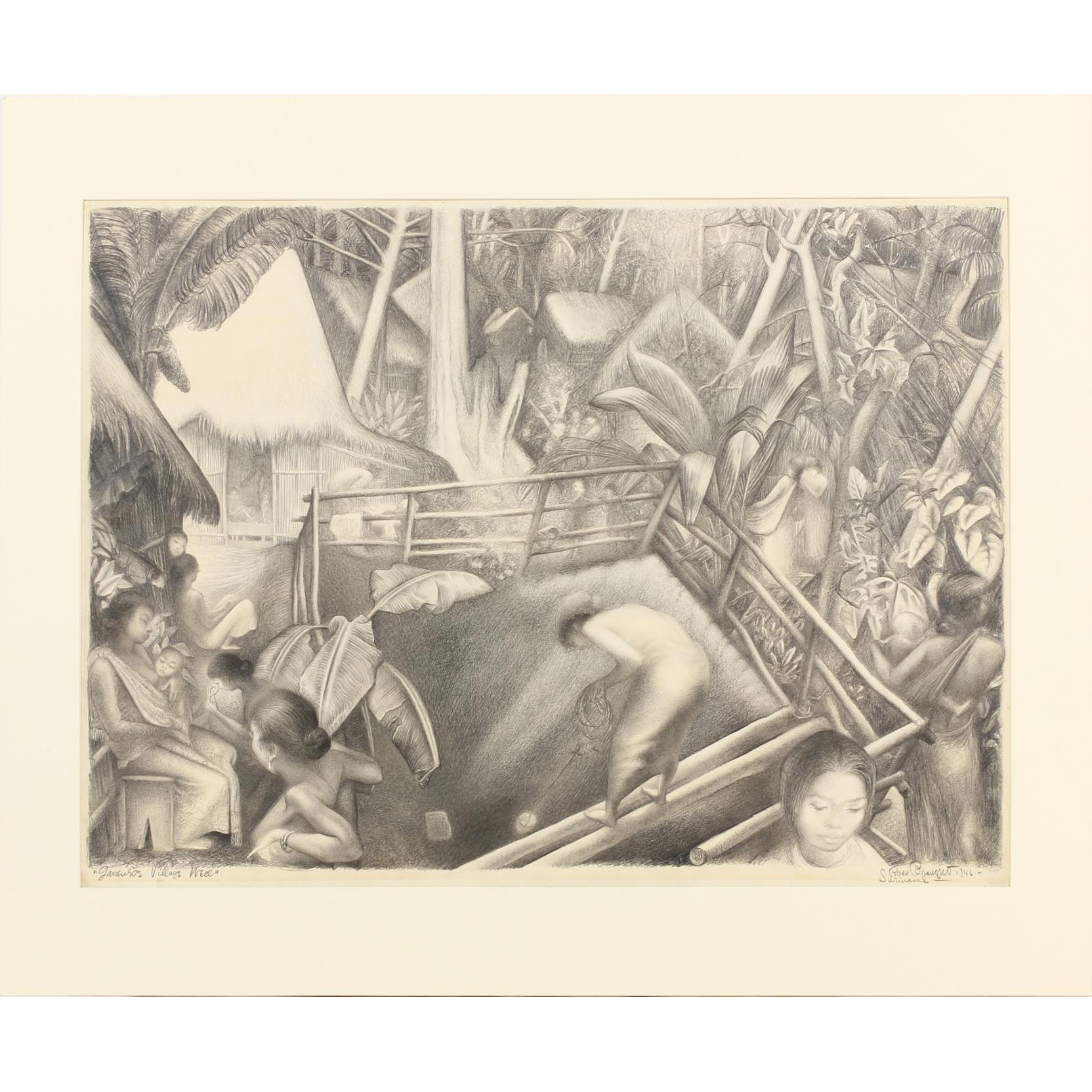 Appraisal: Ross Braught NY MO - Village Well graphite on wove