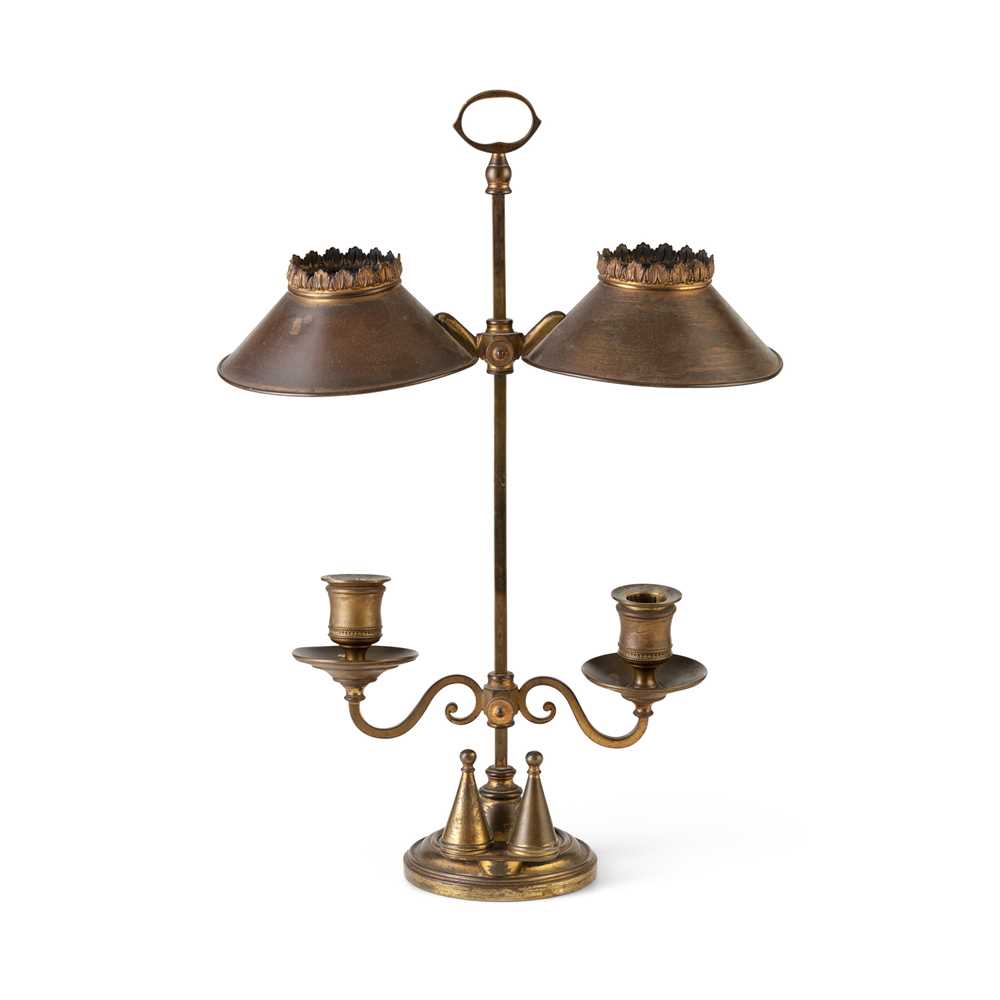 Appraisal: REGENCY DOUBLE ARM BRASS STUDENT'S LAMP EARLY TH CENTURY with