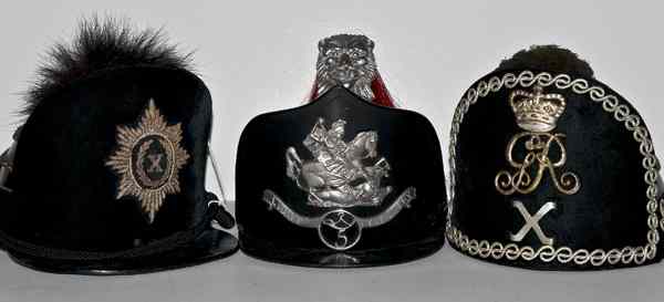 Appraisal: Reproduction British Leather Helmets Lot of Three These reproduction fine