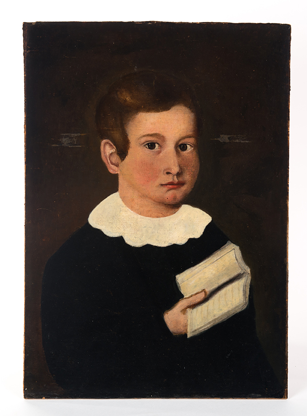 Appraisal: UNFRAMED OIL ON CANVAS OF A YOUNG BOY England st