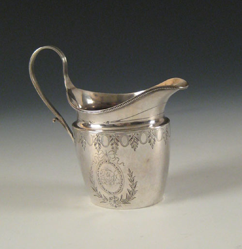 Appraisal: Philadelphia silver creamer ca bearing the touch of John McMullin