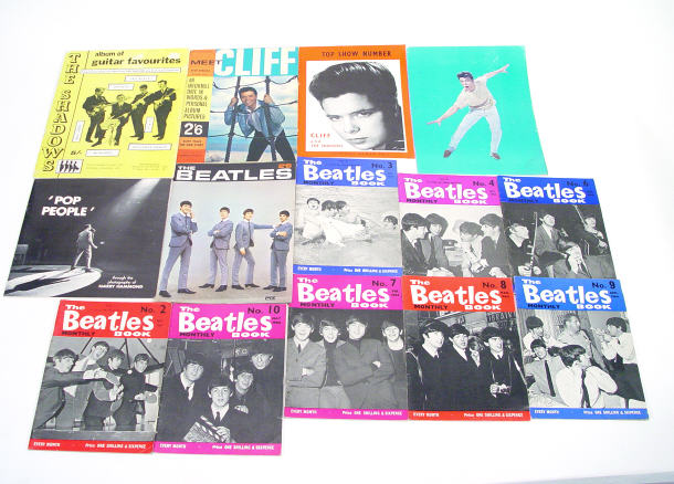 Appraisal: Collection of s Beatles monthly books Cliff Richard and the