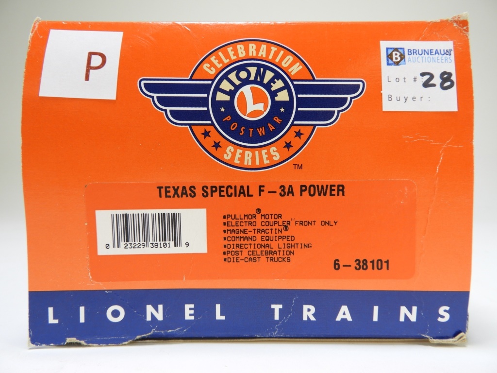 Appraisal: LIONEL TEXAS SPECIAL F- A POWER ENGINE O TRAIN Item