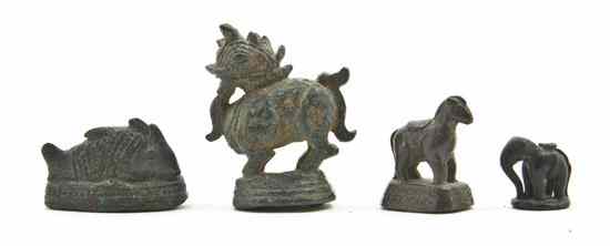 Appraisal: A Collection of Four Southeast Asian Bronze Weights comprised of