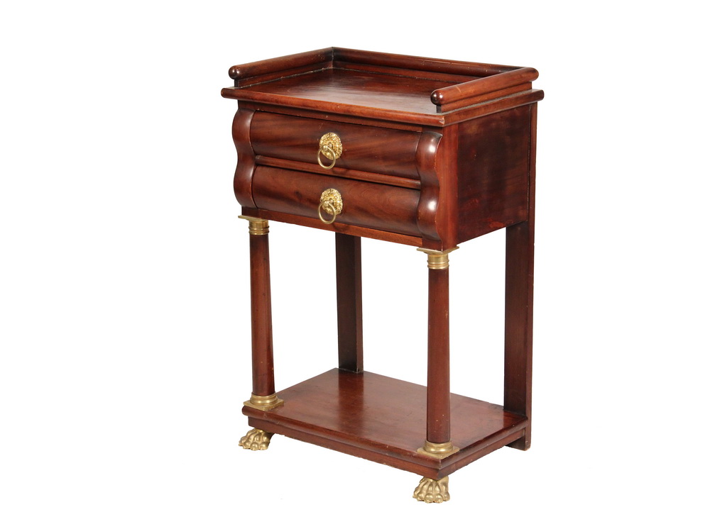 Appraisal: SEWING STAND - Figured Mahogany Work Stand circa having a