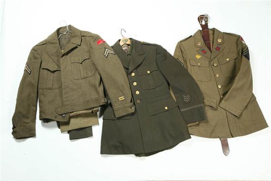 Appraisal: THREE WW II UNIFORMS Includes an early jacket with Signal