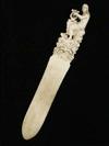 Appraisal: FIGURAL IVORY LETTER OPENER - Belle Epoque Carved Ivory Letter