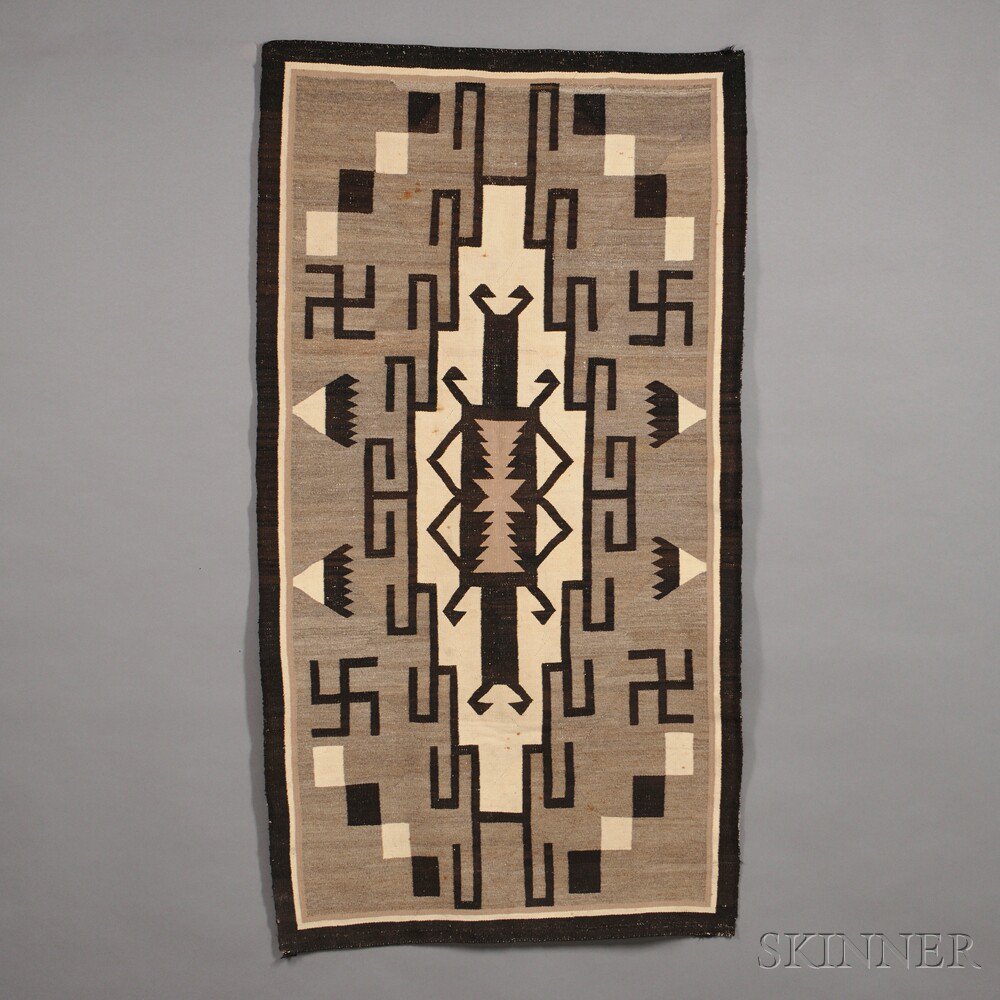 Appraisal: Navajo Textile woven with an elaborate stepped diamond central design