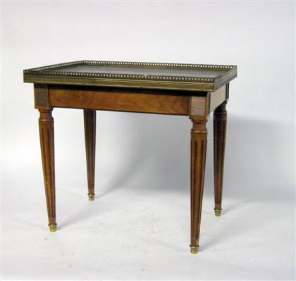 Appraisal: Louis XVI style marble top and giltmetal mounted fruitwood side