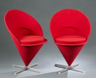 Appraisal: Verner Panton Cone chairs A set of six Verner Panton