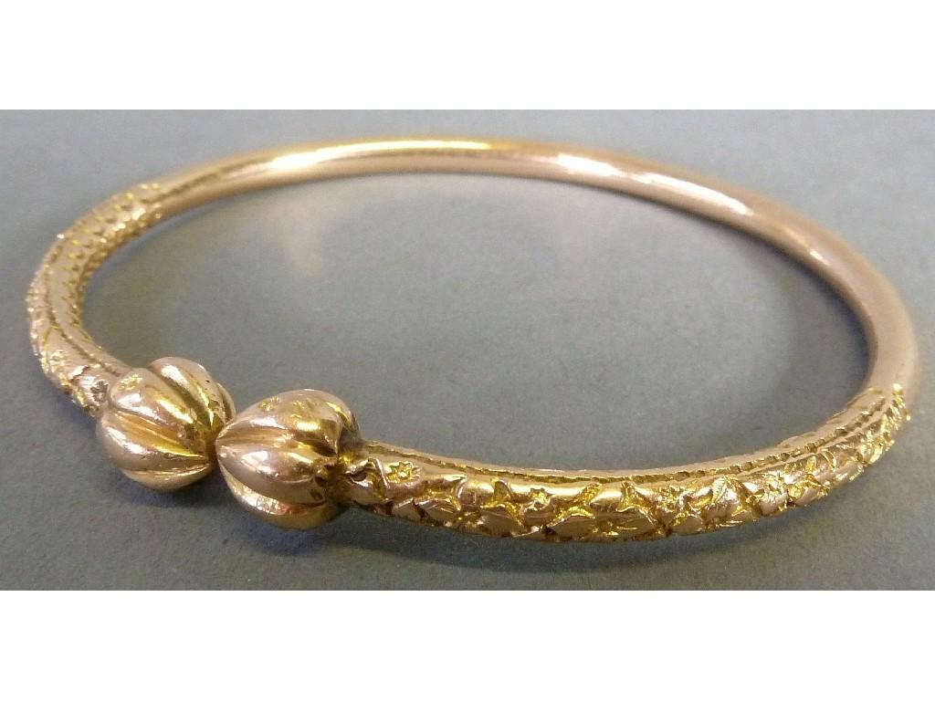 Appraisal: A PROBABLY GOLD unmarked and untested TORQUE FORM BANGLE gms