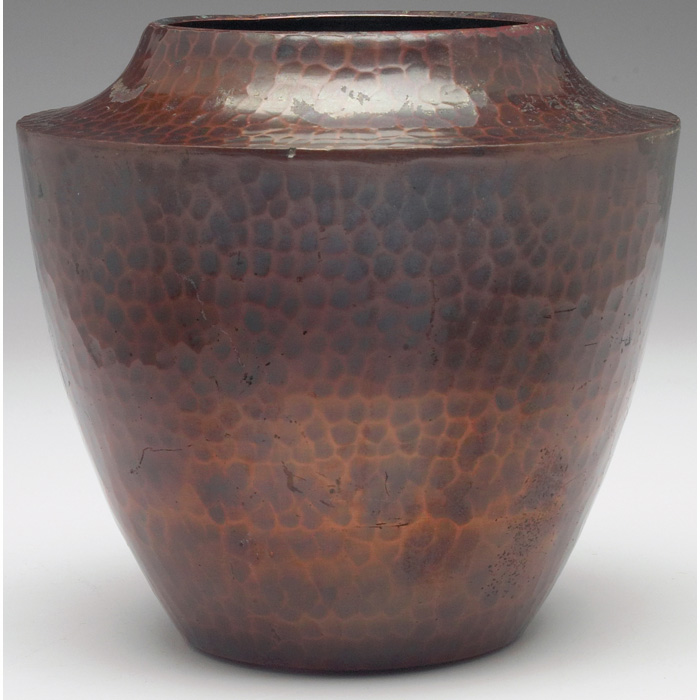 Appraisal: Roycroft vase shouldered shape in hammered copper original patina impressed