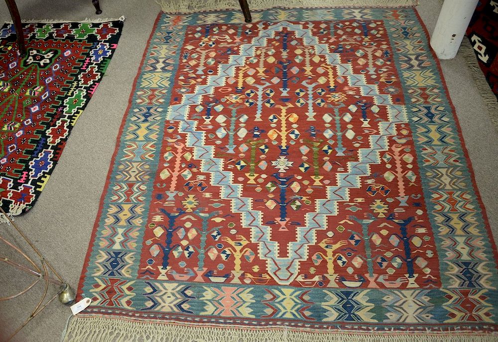 Appraisal: Seven piece lot of Kilim and flat weave oriental rug