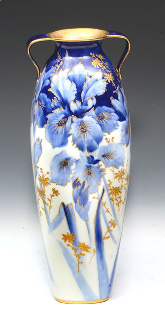 Appraisal: E Piper for DoultonAn Art Nouveau vase painted with flowers