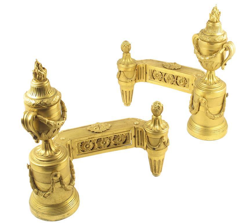 Appraisal: A pair of th century French ormolu chenets