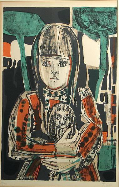 Appraisal: Fran oise Gilot French born Little Girl with Owl c