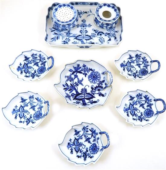 Appraisal: th th C Meissen Blue Onion pattern porcelain nine pieces