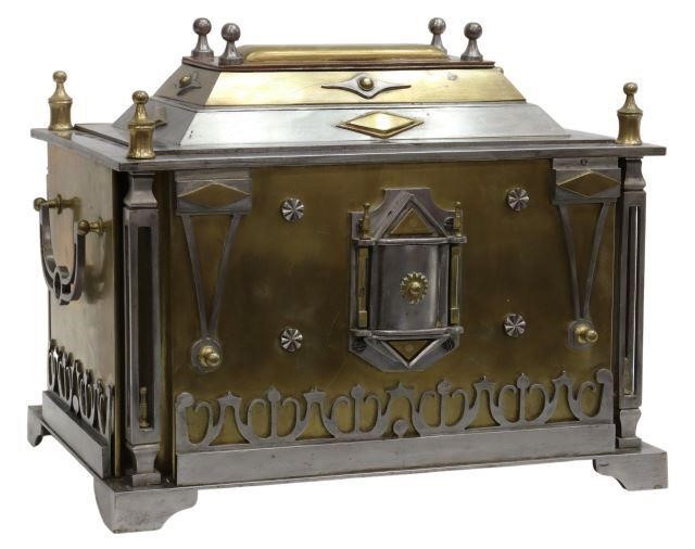 Appraisal: Austrian jewel casket strong box late th c steel brass