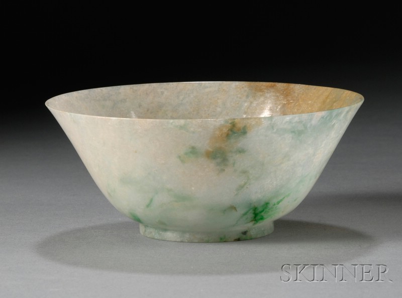 Appraisal: Jade Bowl China th century highly translucent stone of pale